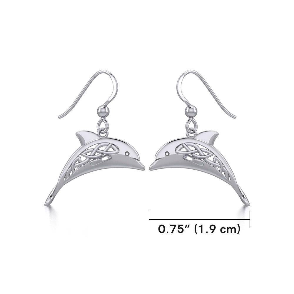 Celtic Joyful Dolphins Sterling Silver Earrings TER1951