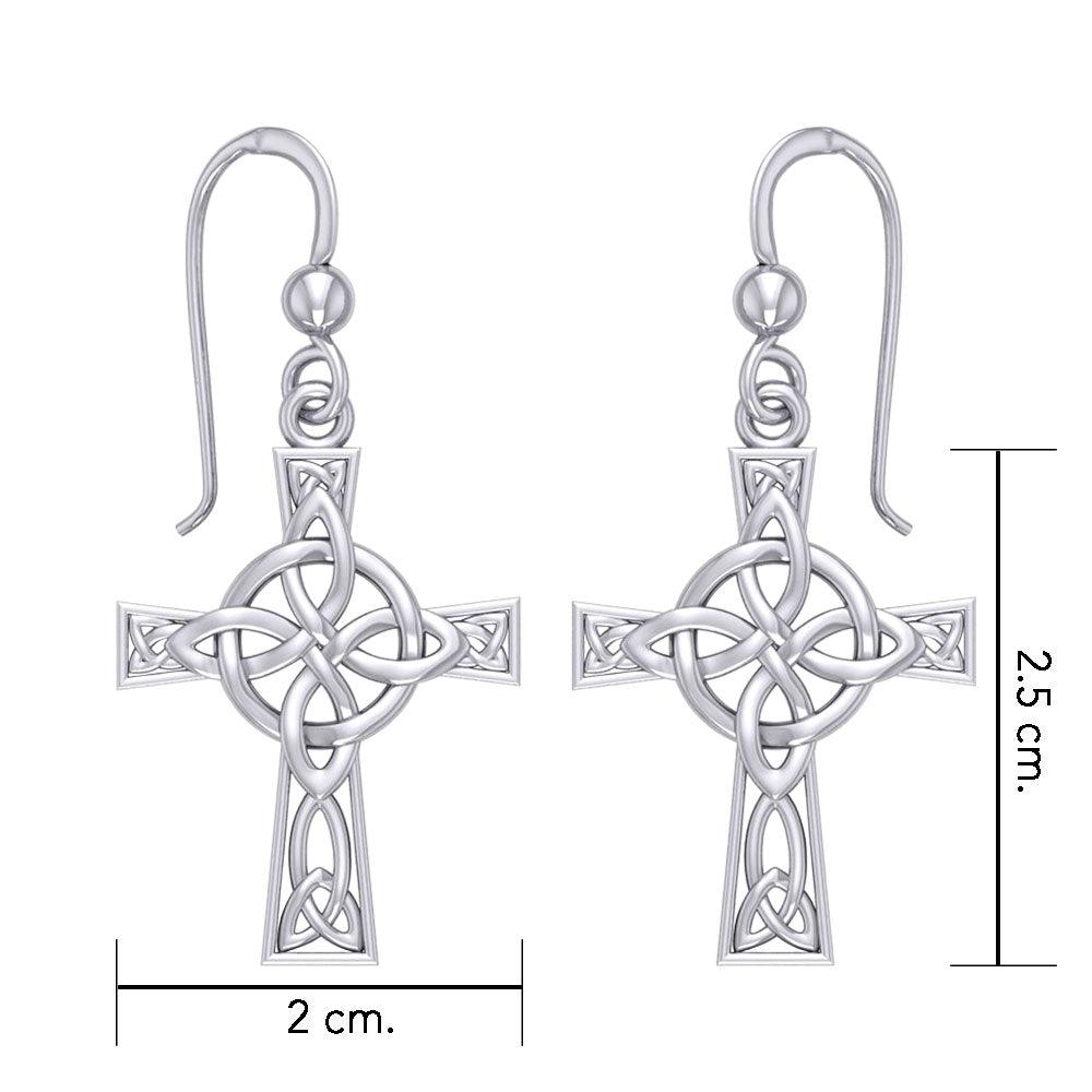 The Celtic Four Point Knot Cross Sterling Silver Earrings TER1958