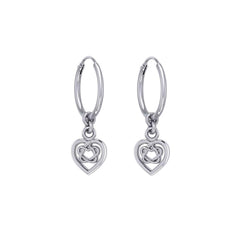 Celtic Knotwork Heart Silver Hoop Earrings TER2060 | Earrings | Wiccan Center