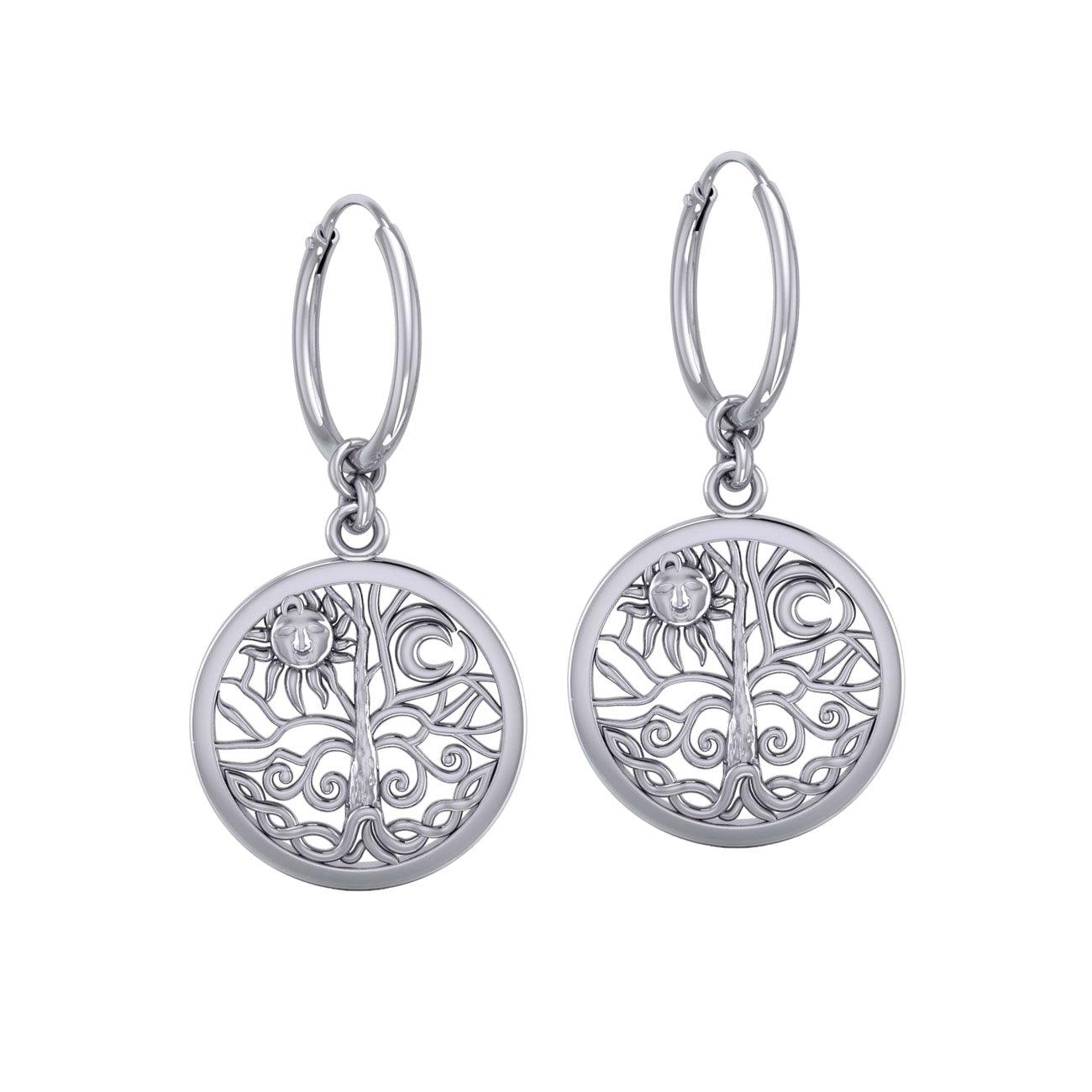 Celtic Tree of Life Sterling Silver Hoop Earrings TER2095