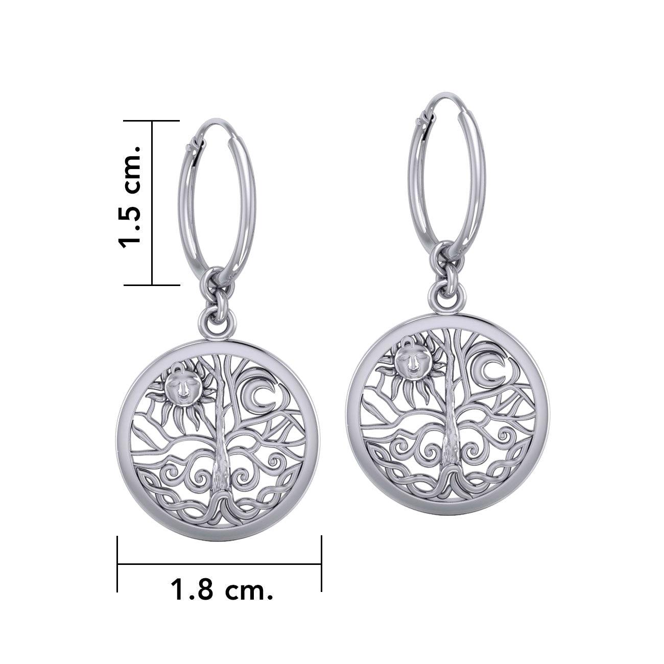 Celtic Tree of Life Sterling Silver Hoop Earrings TER2095