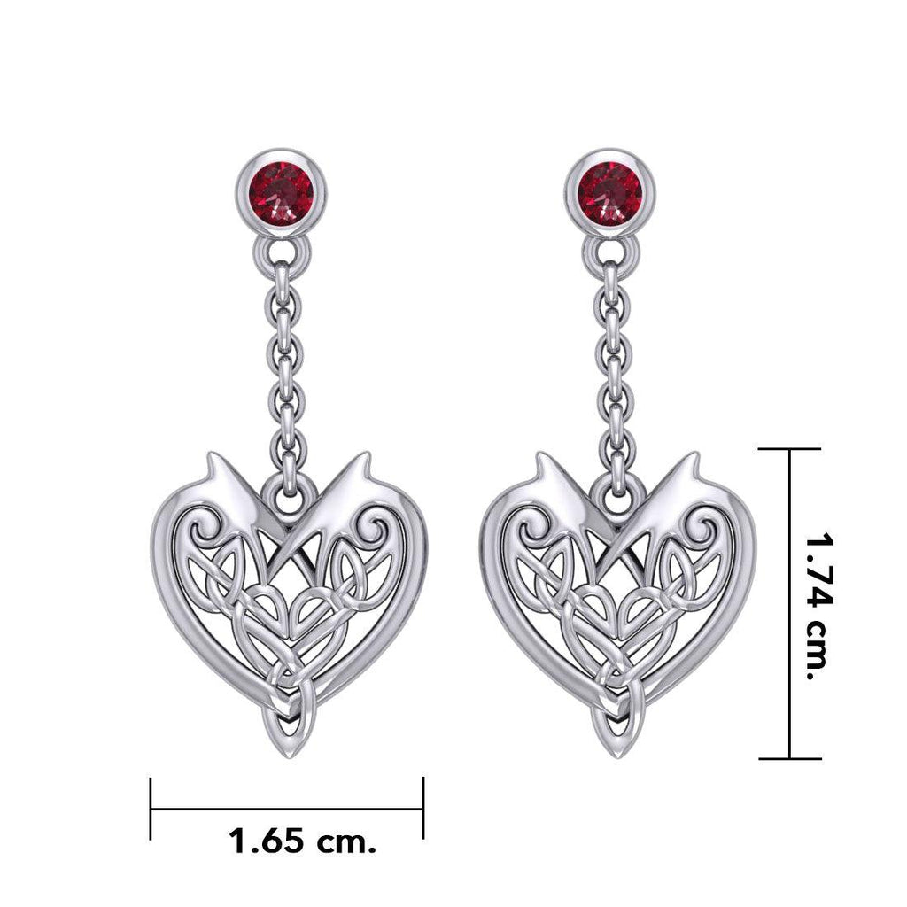 Joyous Celtic Hearts Silver Earrings TER210