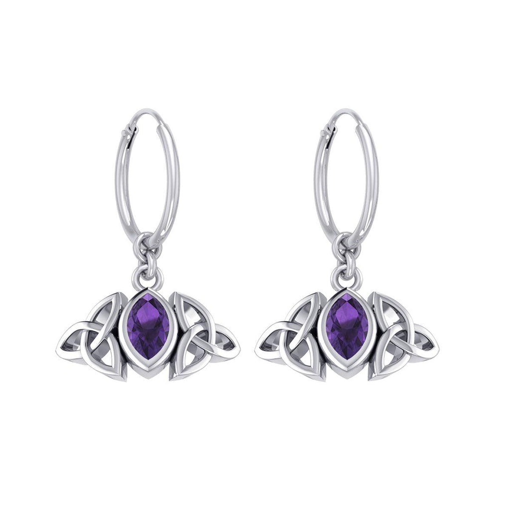 A Beautiful Tribute ~ Celtic Trinity Knot Sterling Silver Hoop Earrings TER2101