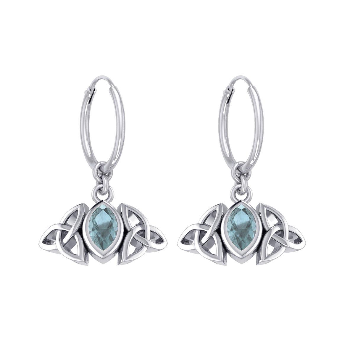 A Beautiful Tribute ~ Celtic Trinity Knot Sterling Silver Hoop Earrings TER2101