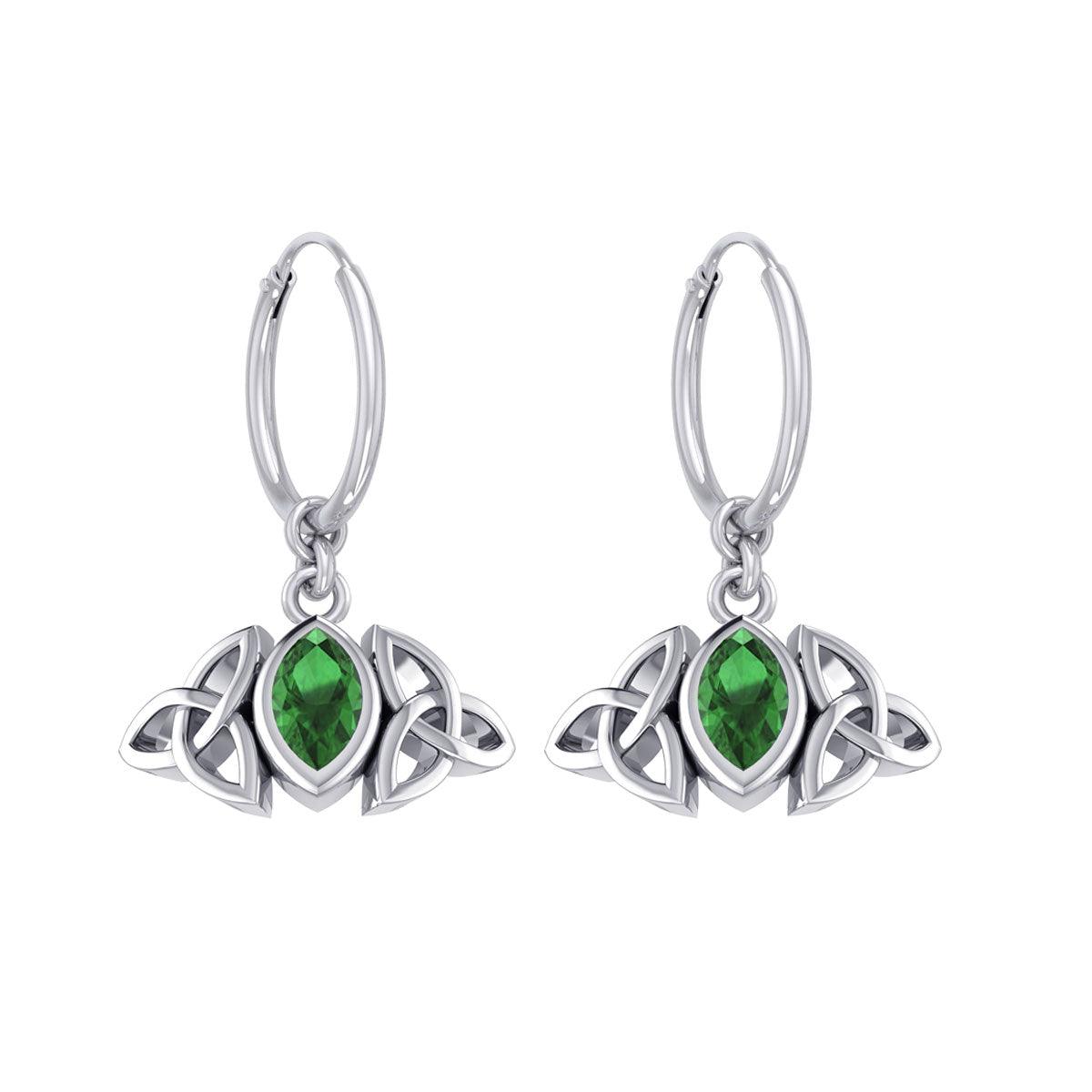 A Beautiful Tribute ~ Celtic Trinity Knot Sterling Silver Hoop Earrings TER2101