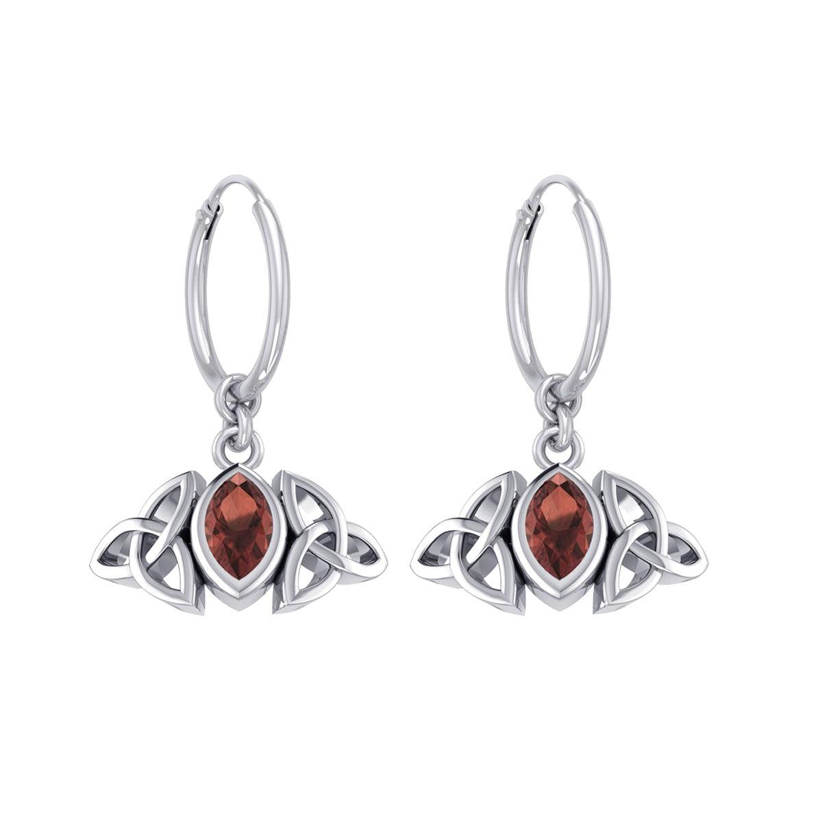 A Beautiful Tribute ~ Celtic Trinity Knot Sterling Silver Hoop Earrings TER2101