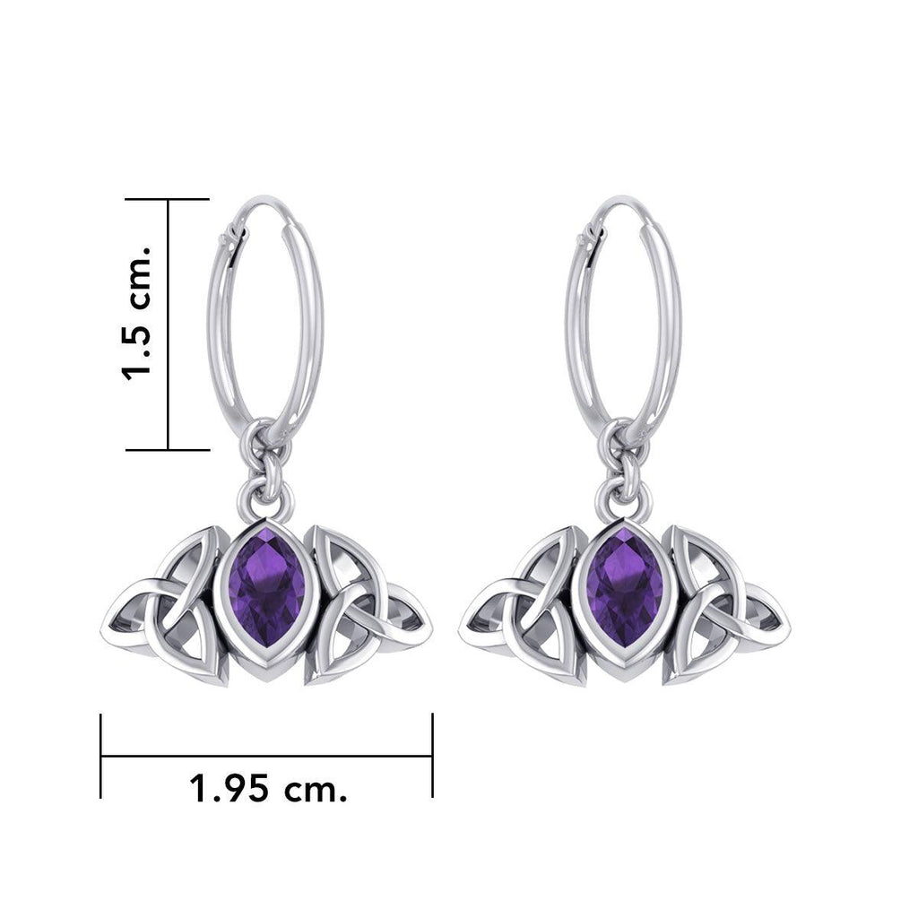 A Beautiful Tribute ~ Celtic Trinity Knot Sterling Silver Hoop Earrings TER2101