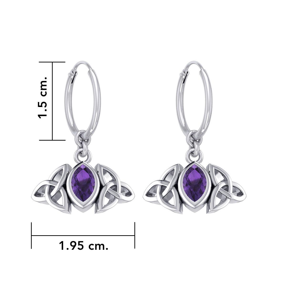 A Beautiful Tribute ~ Celtic Trinity Knot Sterling Silver Hoop Earrings TER2101