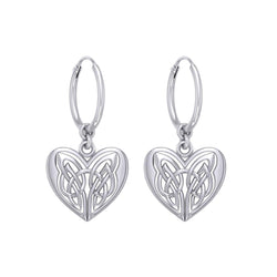 Eternal Heart Celtic Knots Silver Hoop Earrings TER2104 | Earrings | Wiccan Center