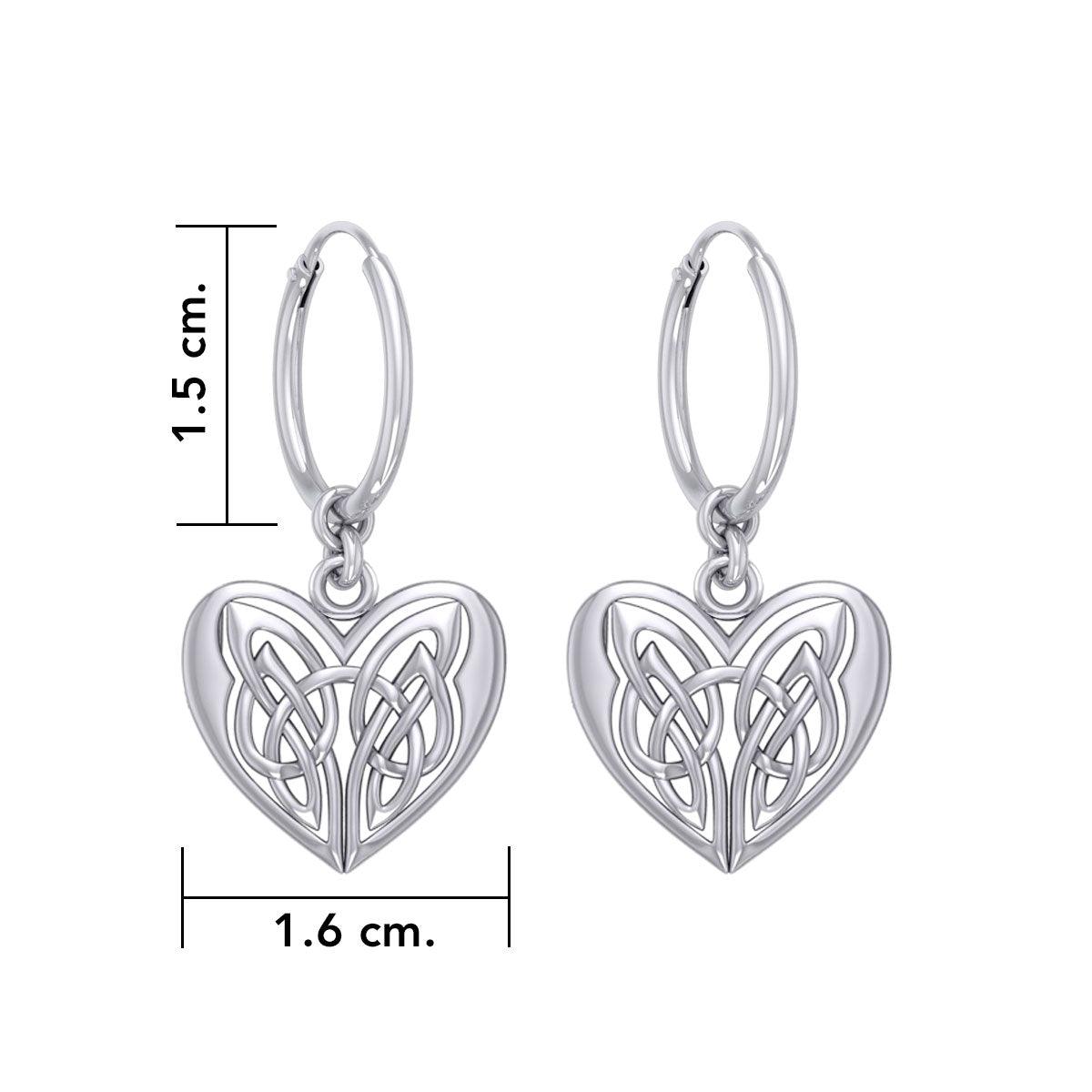 Eternal Heart Celtic Knots Silver Hoop Earrings TER2104