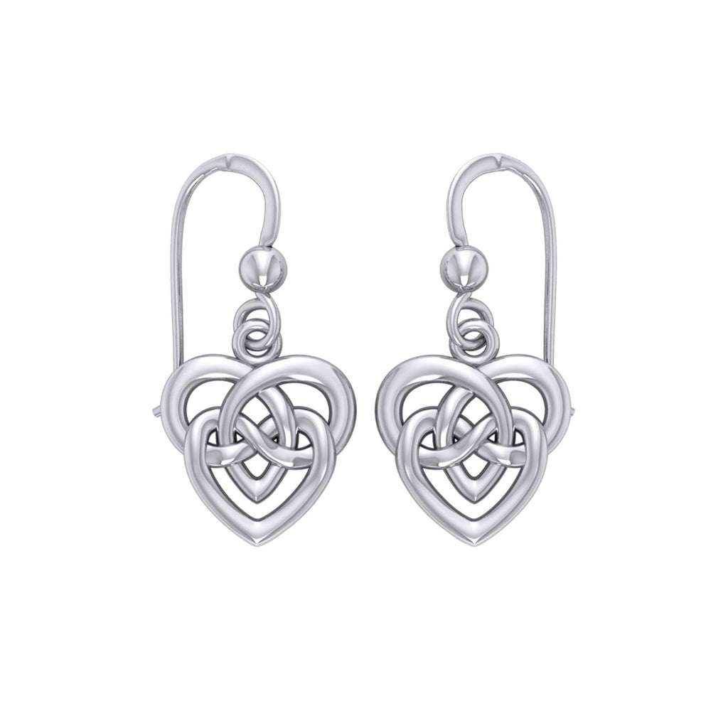 Celtic Infinity Knotwork Heart Silver Earrings TER2159