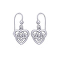 Celtic Infinity Knotwork Heart Silver Earrings TER2159