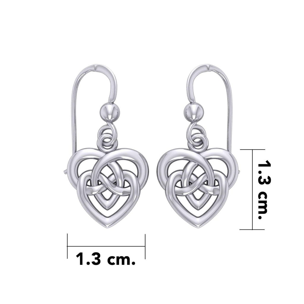 Celtic Infinity Knotwork Heart Silver Earrings TER2159