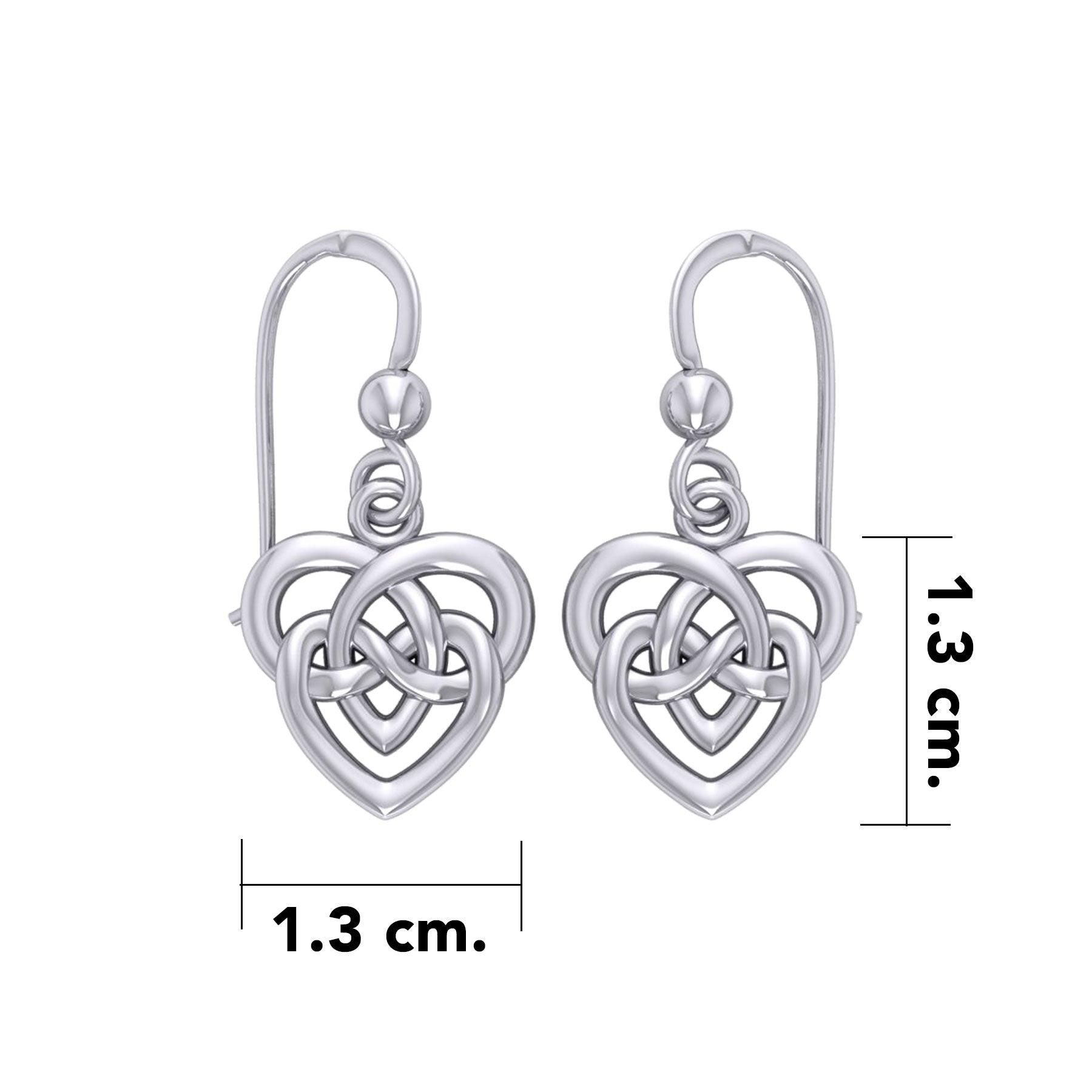 Celtic Infinity Knotwork Heart Silver Earrings TER2159