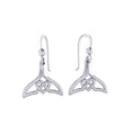 Whale Tail and Celtic Heart Sterling Silver Earrings TER2163