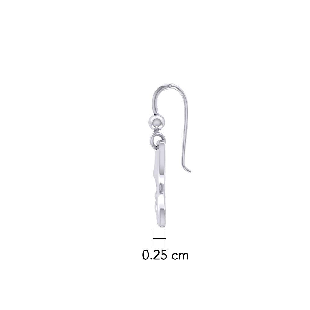 Whale Tail and Celtic Heart Sterling Silver Earrings TER2163
