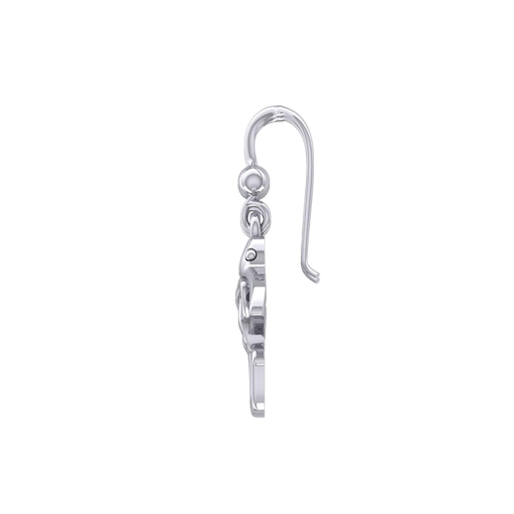 Manta Ray with Celtic Heart in the center Sterling Silver Earrings TER2165