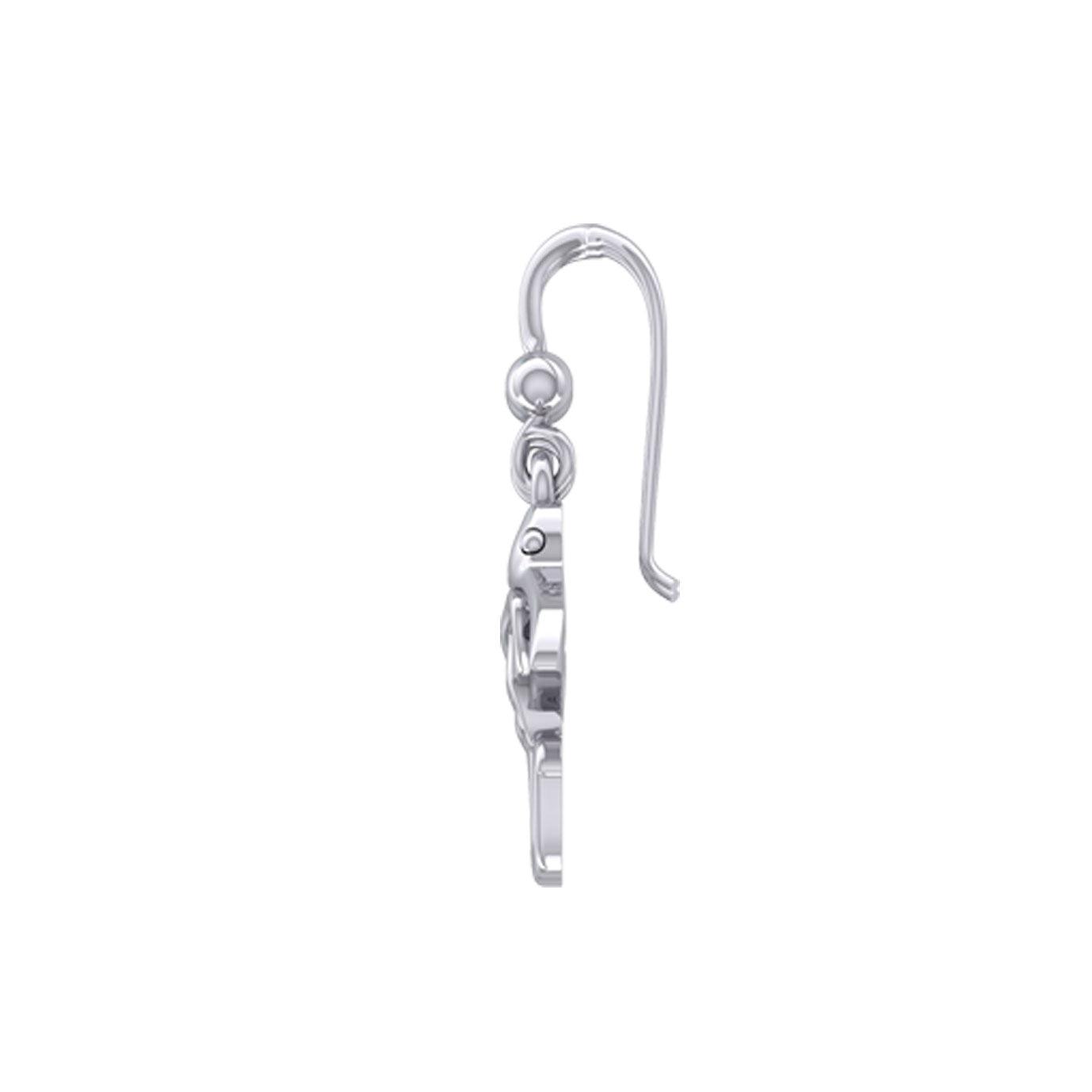 Manta Ray with Celtic Heart in the center Sterling Silver Earrings TER2165