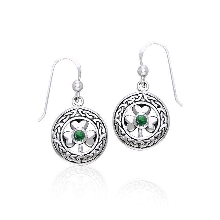 Celtic Knot Shamrock Sterling Silver Earrings TER220