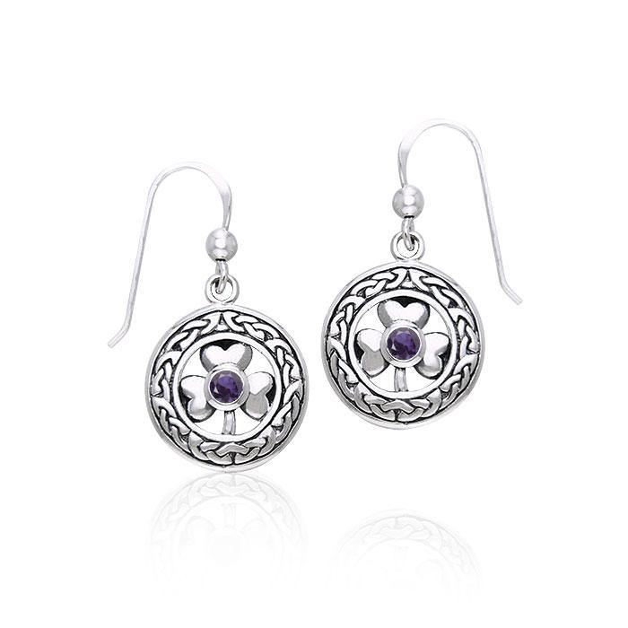 Celtic Knot Shamrock Sterling Silver Earrings TER220