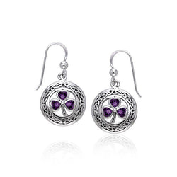 Celtic Knotwork Shamrock Sterling Silver Earrings TER227 | Earrings | Wiccan Center