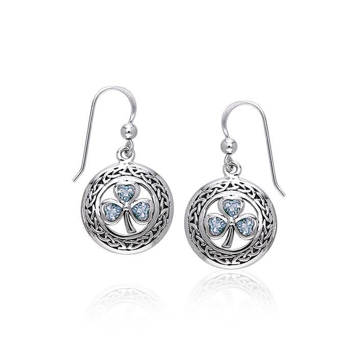 Celtic Knotwork Shamrock Sterling Silver Earrings TER227