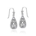 Celtic Knotwork Teardrop shape Sterling Silver Earrings TER376