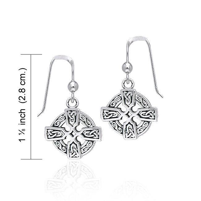 Celtic Cross Sterling Silver Earrings TER379