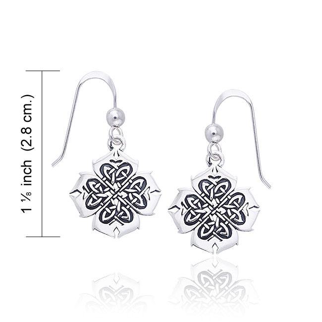 Celtic Knotwork Clover Silver Earrings TER466