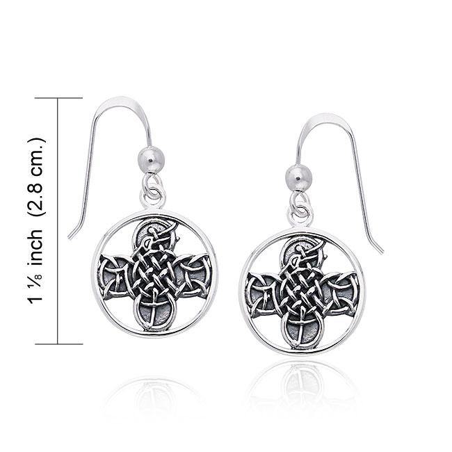 Celtic Lismore Cross Silver Earrings TER467