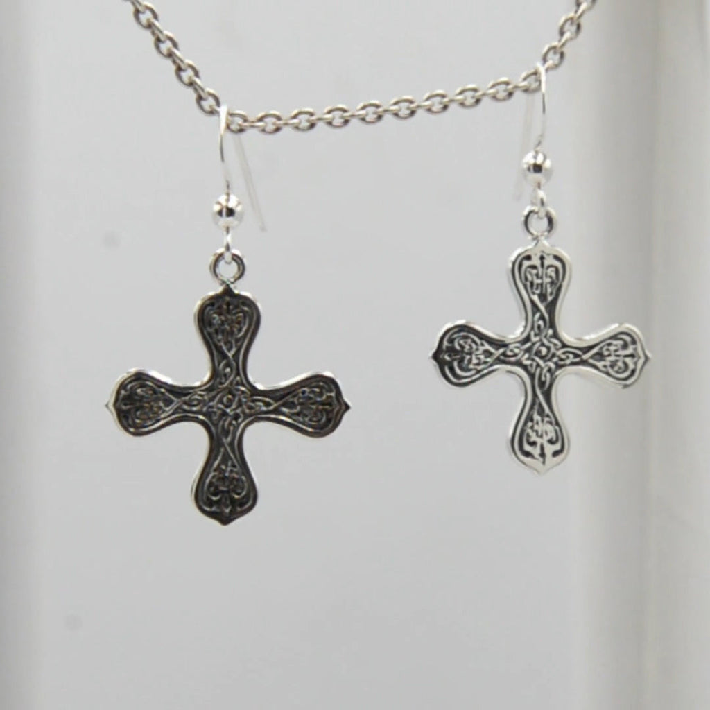 Celtic Cross of the Spirit Sterling Silver Earrings TER468