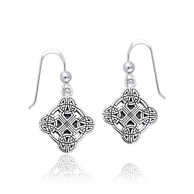 Celtic Clonmacnoise Cross Sterling Silver Earrings by Courtney Davis TER470