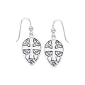 Celtic Knotwork Cross Shield Sterling Silver Earrings by Courtney Davis TER471
