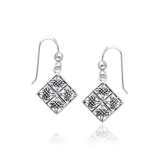 Celtic Ulbster Cross Silver Earrings TER472