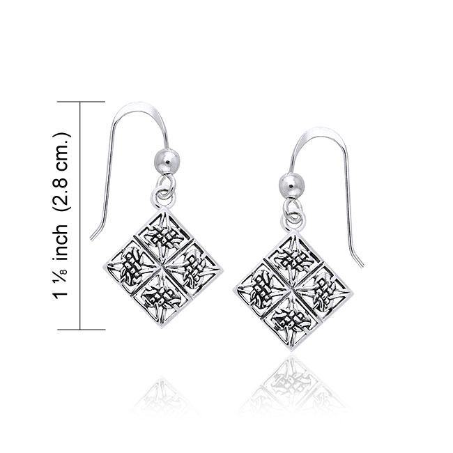 Celtic Ulbster Cross Silver Earrings TER472