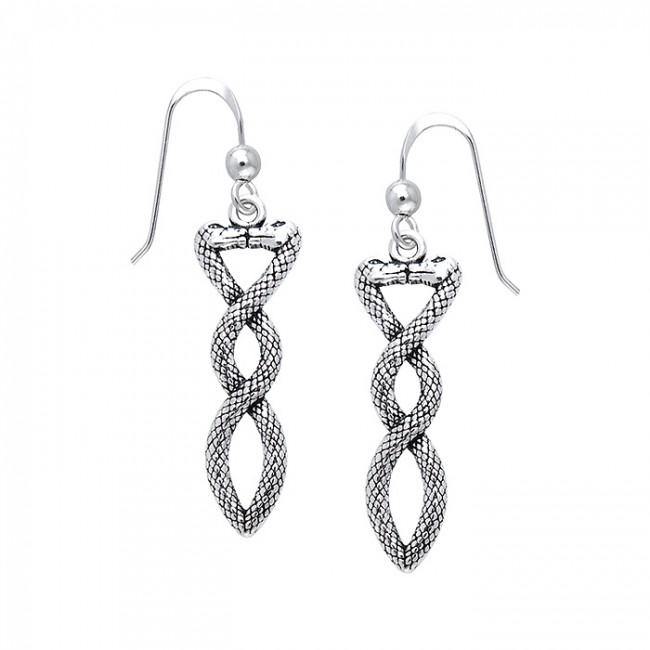 A beautiful renewal ~ Celtic Snake Sterling Silver Dangle Earrings TER509