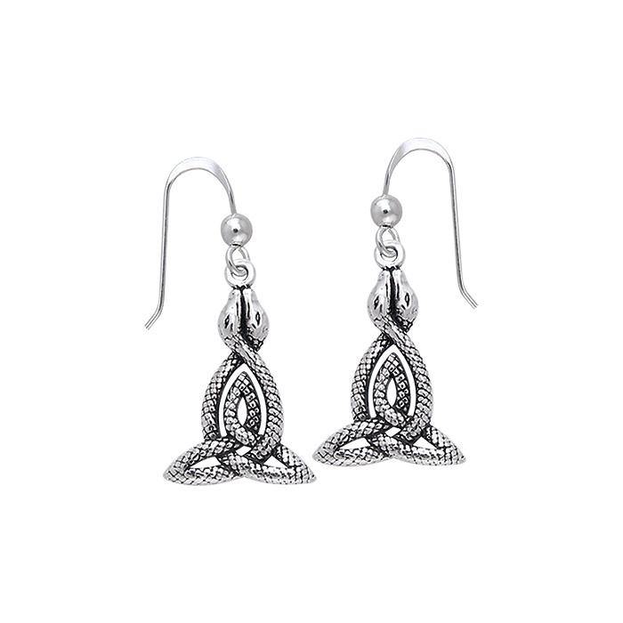 Celtic Knotwork Snake Sterling Silver Earrings TER510