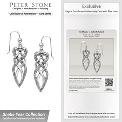 Celtic Snake Sterling Silver Dangle Earrings TER511 | Earrings | Wiccan Center