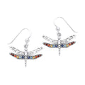 Elegance in the Wings of the Dragonfly ~ Sterling Silver Earrings with Gemstones TER517