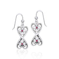 Danu Elegant Silver Celtic Knotwork Earrings with Gems TER544