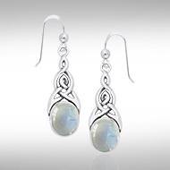 Celtic Knot Gemstone Inlay Earrings TER556