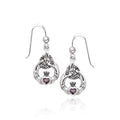 Celtic Triquetra Knot Claddagh Sterling Silver Earrings TER833