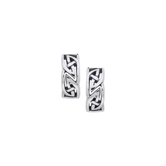 Modern Celtic Knot Sterling Silver Post Earrings TER994