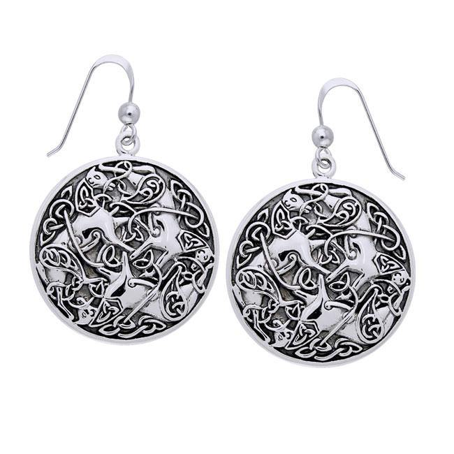 Celtic Knot Horse Sterling Silver Earrings TER996