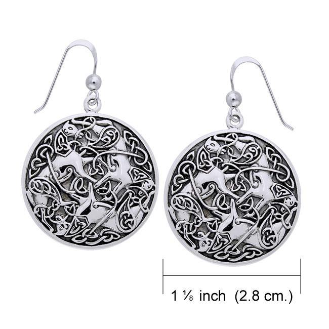 Celtic Knot Horse Sterling Silver Earrings TER996