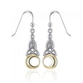 Celtic Knot Moon Sterling Silver with 14K Gold Accent Earrings TEV2565