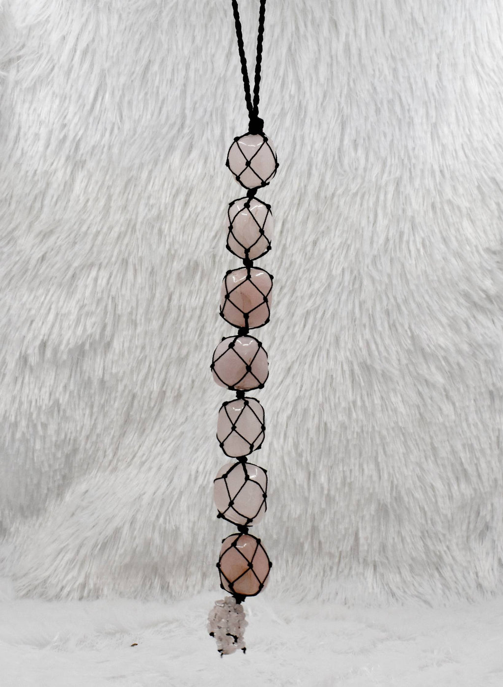 Rose Quartz Crystal Hanger, Car Accessories (Calming And Patience) | | Wiccan Center