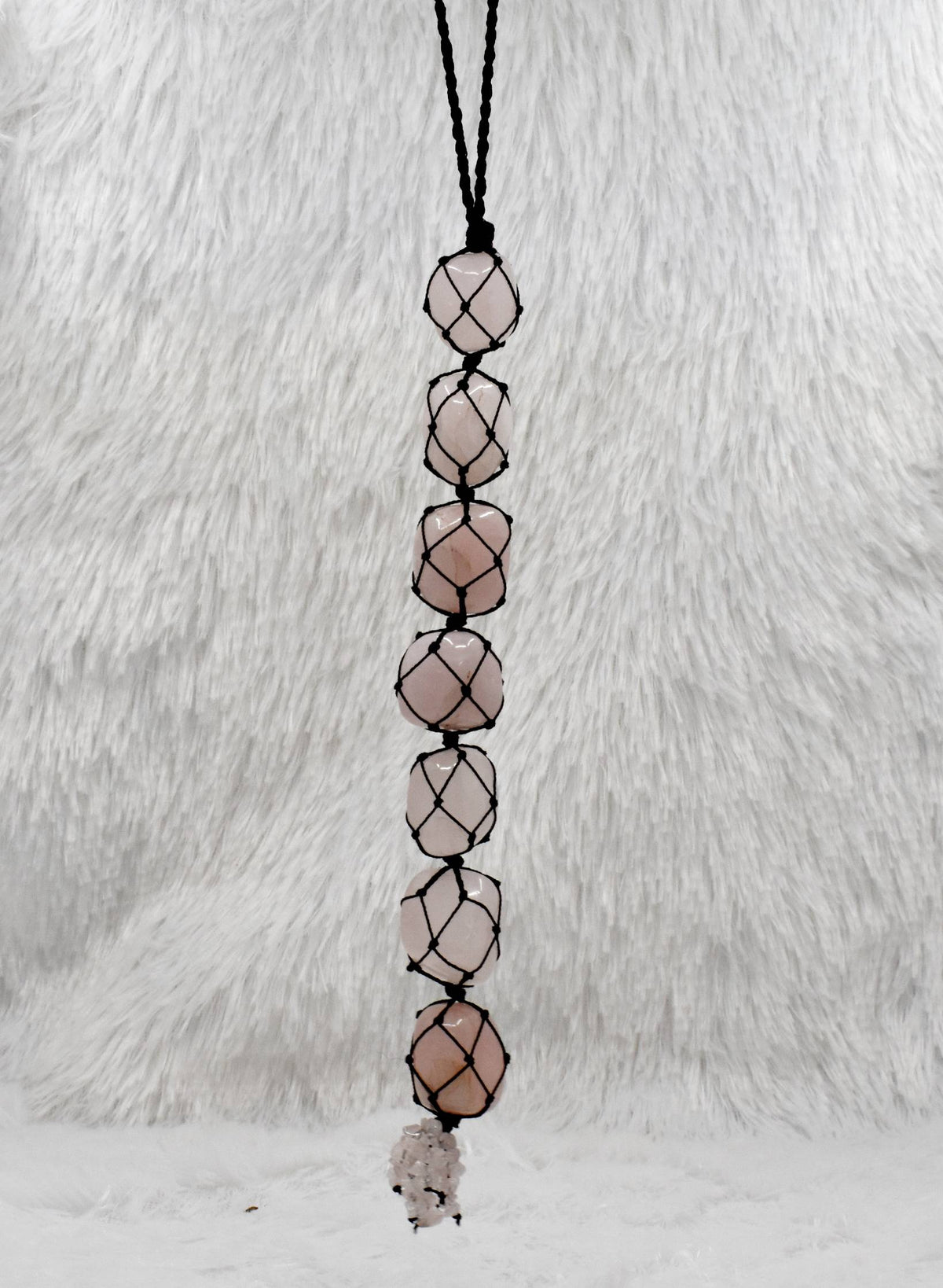 Rose Quartz Crystal Hanger, Car Accessories (Calming And Patience) | | Wiccan Center
