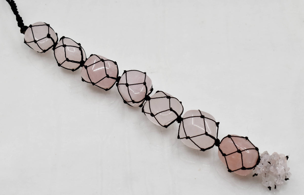 Rose Quartz Crystal Hanger, Car Accessories (Calming And Patience) | | Wiccan Center