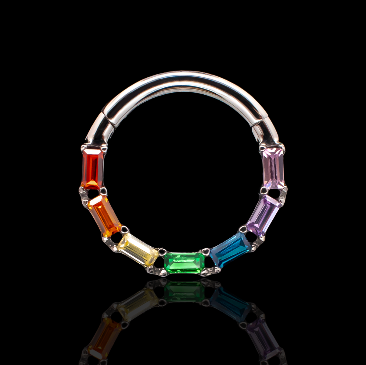 Victoria - Rainbow Hinged Ring | Body Jewelry | Wiccan Center